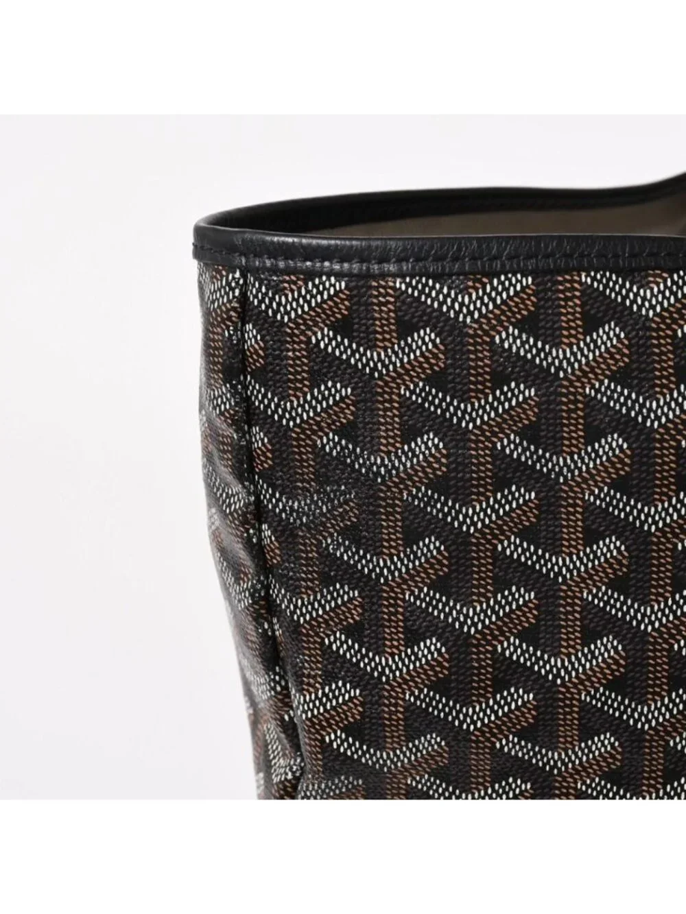 Goyard Super Rare Saint Louis XXL Tote Bag Leather Black Markage Herringbone